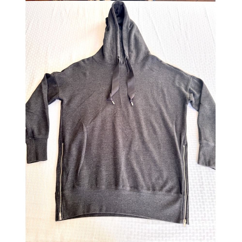 Aerie Oversized Grey Side Zip Hoodie Sweatshirt Tunic Charcoal Small